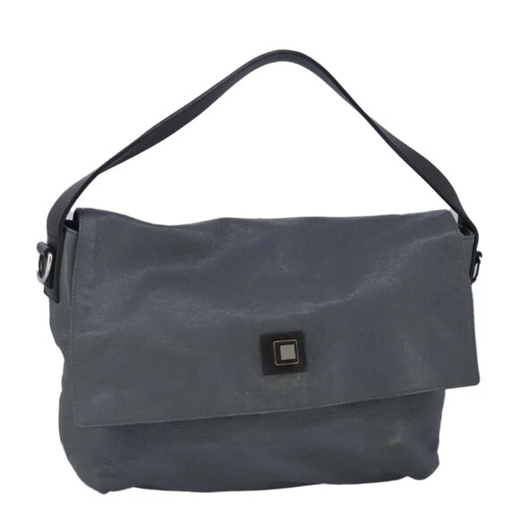 CELINE Shoulder Bag Leather Gray Auth bs19628 - Picture 1 of 15